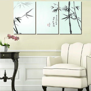 3 pcs Painting Bamboo Prints Modern Abstract Oil Painting On Canvas Wall Art Gift No Framed Home Decoration