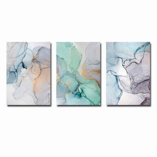 3 Pcs Modern Wall Art Abstract Agate Marble Canvas Painting Nordic Posters and Prints Home Decoration Pictures for Living Room