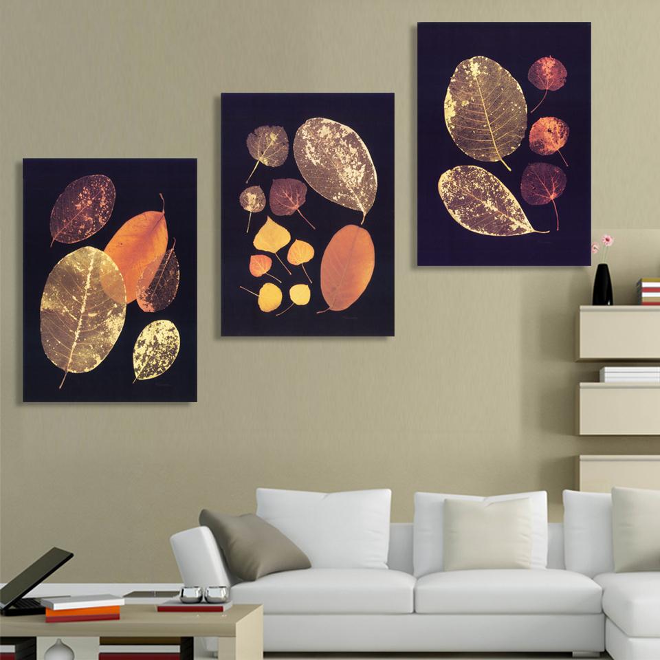 Unframed wall art paintings 3 Pcs/Set Ancient Canvas Painting Wall Art Canvas Print gold leaf modular paintings on the wall