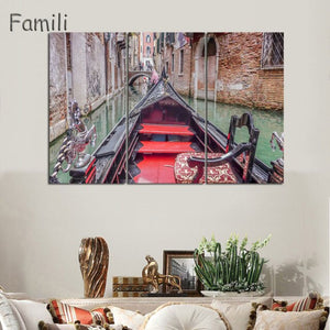 3 Pcs/Set Landscape Venice City Canvas Paintings Print On Canvas Classic Buildings Scenery Wall Art For Living Room(Unframed)