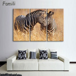 3 Pcs/Set Animal Zebra Paintings Large Canvas Paintings vertical forms Wall Art Picture Home Decoration Canvas Painting 3 Pieces