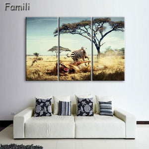 3 Pcs/Set Animal Zebra Paintings Large Canvas Paintings vertical forms Wall Art Picture Home Decoration Canvas Painting 3 Pieces