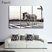Load image into Gallery viewer, 3 Pcs/Set Animal Zebra Paintings Large Canvas Paintings vertical forms Wall Art Picture Home Decoration Canvas Painting 3 Pieces
