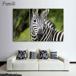 3 Pcs/Set Animal Zebra Paintings Large Canvas Paintings vertical forms Wall Art Picture Home Decoration Canvas Painting 3 Pieces