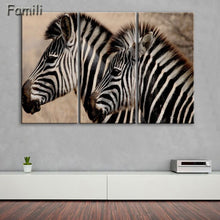 Load image into Gallery viewer, 3 Pcs/Set Animal Zebra Paintings Large Canvas Paintings vertical forms Wall Art Picture Home Decoration Canvas Painting 3 Pieces