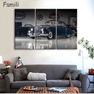 3 Pcs/Set Modern Landscape Painting Printed On Canvas Classic Retro Car Canvas Painting Bedroom Decor Wall art pictures