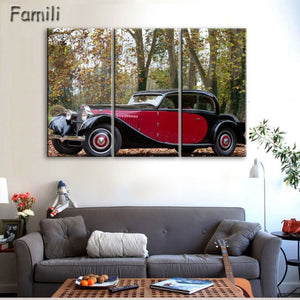 3 Pcs/Set Modern Landscape Painting Printed On Canvas Classic Retro Car Canvas Painting Bedroom Decor Wall art pictures