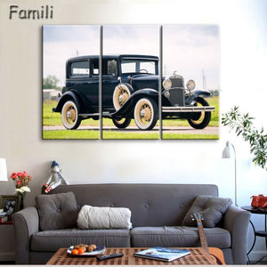 3 Pcs/Set Modern Landscape Painting Printed On Canvas Classic Retro Car Canvas Painting Bedroom Decor Wall art pictures