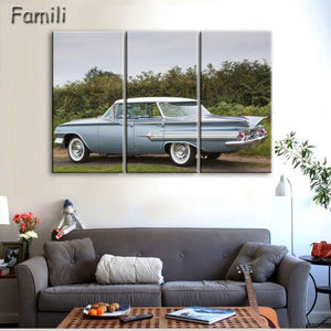 3 Pcs/Set Modern Landscape Painting Printed On Canvas Classic Retro Car Canvas Painting Bedroom Decor Wall art pictures