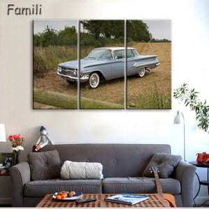 3 Pcs/Set Modern Landscape Painting Printed On Canvas Classic Retro Car Canvas Painting Bedroom Decor Wall art pictures