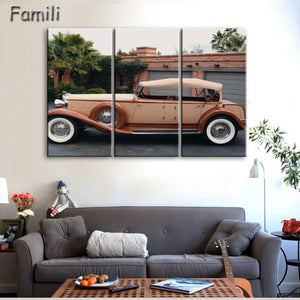 3 Pcs/Set Modern Landscape Painting Printed On Canvas Classic Retro Car Canvas Painting Bedroom Decor Wall art pictures