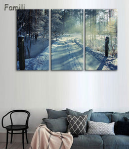 3 PCS High Quality Canvas Wall Art Painting Forest Scenery And Road Pictures For Living Room Unframed Canvas Posters
