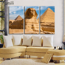 Load image into Gallery viewer, 3 pcs/set Art Egypt Pyramids Camel Print Canvas Oil Painting Unframed Wall Pictures for Living Room Top Wall Decor Animal Poster