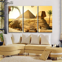 Load image into Gallery viewer, 3 pcs/set Art Egypt Pyramids Camel Print Canvas Oil Painting Unframed Wall Pictures for Living Room Top Wall Decor Animal Poster