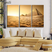 Load image into Gallery viewer, 3 pcs/set Art Egypt Pyramids Camel Print Canvas Oil Painting Unframed Wall Pictures for Living Room Top Wall Decor Animal Poster