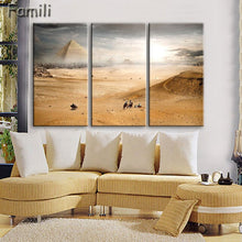 Load image into Gallery viewer, 3 pcs/set Art Egypt Pyramids Camel Print Canvas Oil Painting Unframed Wall Pictures for Living Room Top Wall Decor Animal Poster