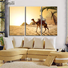 Load image into Gallery viewer, 3 pcs/set Art Egypt Pyramids Camel Print Canvas Oil Painting Unframed Wall Pictures for Living Room Top Wall Decor Animal Poster