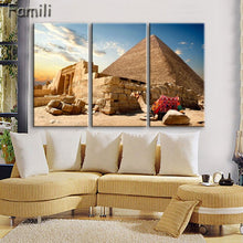 Load image into Gallery viewer, 3 pcs/set Art Egypt Pyramids Camel Print Canvas Oil Painting Unframed Wall Pictures for Living Room Top Wall Decor Animal Poster