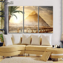 Load image into Gallery viewer, 3 pcs/set Art Egypt Pyramids Camel Print Canvas Oil Painting Unframed Wall Pictures for Living Room Top Wall Decor Animal Poster