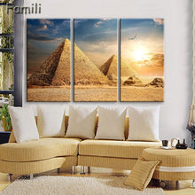 Load image into Gallery viewer, 3 pcs/set Art Egypt Pyramids Camel Print Canvas Oil Painting Unframed Wall Pictures for Living Room Top Wall Decor Animal Poster