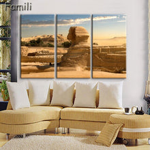 Load image into Gallery viewer, 3 pcs/set Art Egypt Pyramids Camel Print Canvas Oil Painting Unframed Wall Pictures for Living Room Top Wall Decor Animal Poster