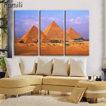 Load image into Gallery viewer, 3 pcs/set Art Egypt Pyramids Camel Print Canvas Oil Painting Unframed Wall Pictures for Living Room Top Wall Decor Animal Poster