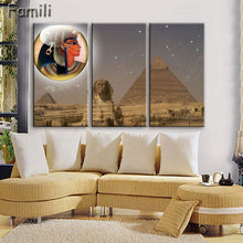 Load image into Gallery viewer, 3 pcs/set Art Egypt Pyramids Camel Print Canvas Oil Painting Unframed Wall Pictures for Living Room Top Wall Decor Animal Poster