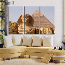 Load image into Gallery viewer, 3 pcs/set Art Egypt Pyramids Camel Print Canvas Oil Painting Unframed Wall Pictures for Living Room Top Wall Decor Animal Poster