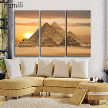 Load image into Gallery viewer, 3 pcs/set Art Egypt Pyramids Camel Print Canvas Oil Painting Unframed Wall Pictures for Living Room Top Wall Decor Animal Poster