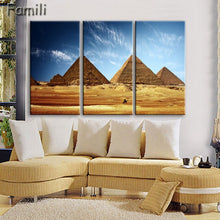 Load image into Gallery viewer, 3 pcs/set Art Egypt Pyramids Camel Print Canvas Oil Painting Unframed Wall Pictures for Living Room Top Wall Decor Animal Poster