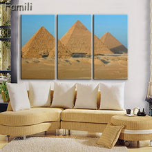 Load image into Gallery viewer, 3 pcs/set Art Egypt Pyramids Camel Print Canvas Oil Painting Unframed Wall Pictures for Living Room Top Wall Decor Animal Poster