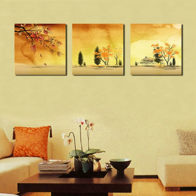 3 pcs Canvas Prints In the autumn Modern Canvas Cuadros Decor Landscape Canvas Prints Pictures for Living Room Wall Art Unframed