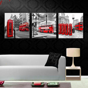 New 3 Pcs Hot Sell Wall Art Painting Landscape Home Decorative London City Picture Paints Printing On Canvas Unframed