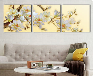 White Orchid Begonia Flower Home Decoration living room Wall picture canvas painting Print cuadros oil paintings 3 pcs