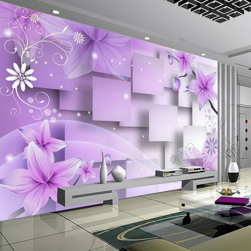 3D  Purple Flowers - SallyHomey Life's Beautiful