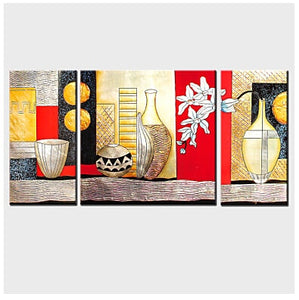 3 Pcs Hand Painted Modern Canvas Painting Wall Decor Abstract Oil Painting-Abstract canvas Wall Pictures for Living Room