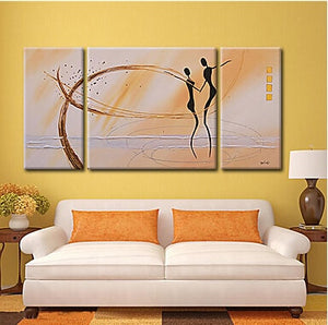 3 Pcs Dancers Painting Hand painted Modern Abstract Oil Painting On Canvas Wall Art  for Home Decoration