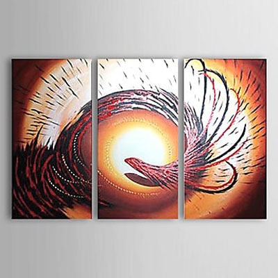 3 pcs Hand Painted Canvas Painting-Golden Storm-Animal Oil Painting Wall Art-Modern Canvas Art Wall Decor