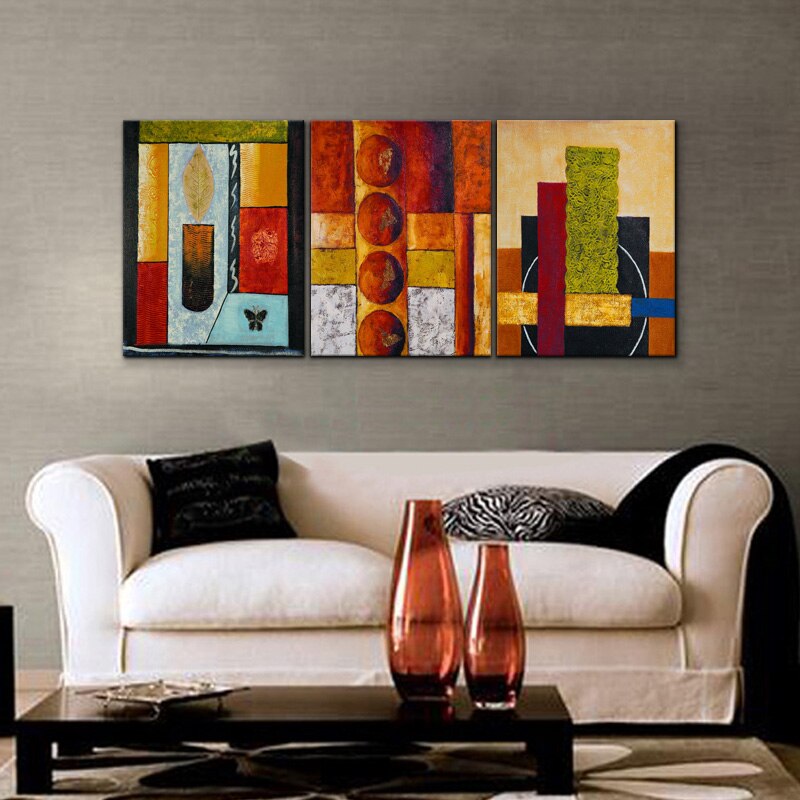3 Pcs/Set Unframed 100% Hand Painting Abstract Oil Painting On Canvas Modern Wall Painting For Living Room Home Decoration