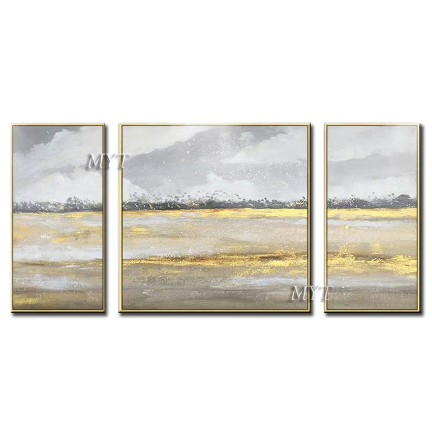 Abstract Triptych Art Handmade 3 PCS Abstract Oil Painting Canvas Wall Art Home Wall Decor Paintings Art 3 Panels For Bedroom
