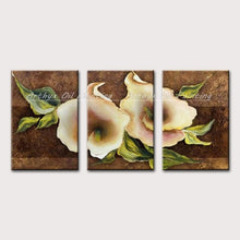 Load image into Gallery viewer, 3 Pcs Hand Painted Decorative Canvas Posters Flowers Oil Paintings Wall Art Pictures For Living Room Home Decor No Framed