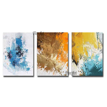 Load image into Gallery viewer, Gold Foil Texture Abstract 3 PCS Group Oil Painting Canvas Wall Art Hot Selling Free Shipping Living Room Decor Painting Piece