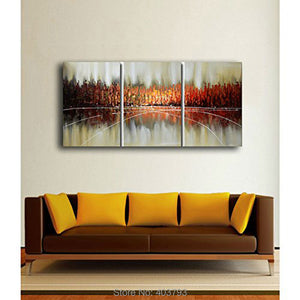Brown Abstract Art 100% Hand Painted Modern Oil Paintings Canvas Wall Art for Room Decoration 3 Pcs/Set 16x24inch Unframed