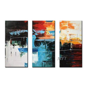100% Hand Painted Oil Painting 3 PCS As 1 Set Pictures Abstract Art Canvas Painting Modern Decoration Wall Art Unframed
