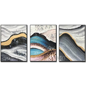 No Framed 3 PCS 1 Set Abstract 100% Handpainted Painting Large Modern Original Oil Painting Art Design Canvas Free Shipping
