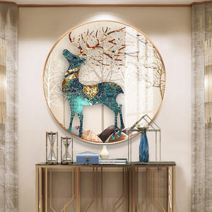 GY Light Luxury Household round Entrance Painting Corridor Aisle Background Wall Crystal Porcelain Mural Hanging Painting