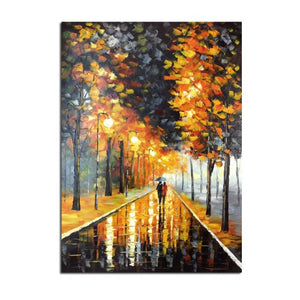 Abstract Oil Painting on Canvas Hand Painted Modern Abstract Painting Knife Street Landscape Picture Home Wall Hotel Decor C66