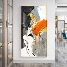 Load image into Gallery viewer, Hand-painted modern abstract porch decorative painting simple vertical aisle corridor mural living room oil painting hanging