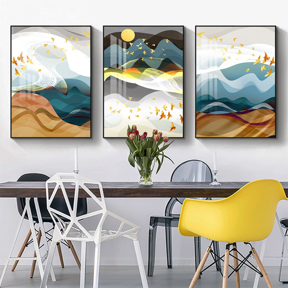 The Sunset Beach Wall Art Canvas Paint Abstract Nordic Posters Minimalist Living Room Decor 01-21 4