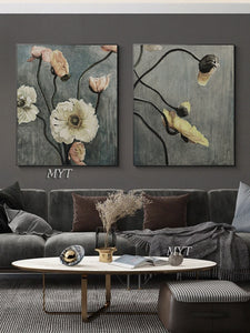 New Handmade Oil Painting Canvas Abstract Oil Painting Modern Canvas Wall Art Living Room Decorative Flower Painting